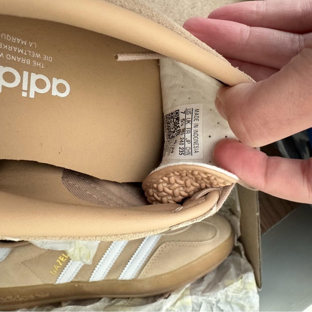 Adidas Beige and White Gazelle Sneakers - Picture 4 of 4